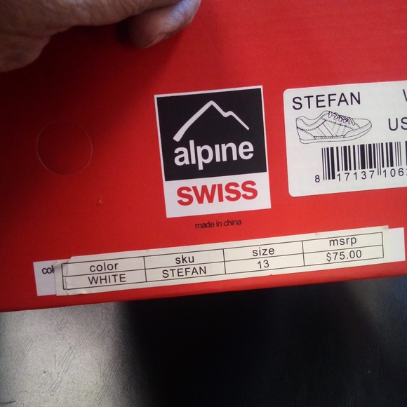 NEW Alpine Swiss Mens White Stefan Suede Trim Retro Fashion Sneakers sz 13 NWB - Picture 12 of 12